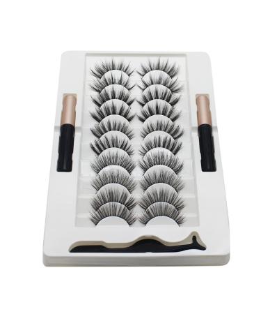 Magnetic Eyelashes And Eyeliner Kit Reusable Magnetic Lashes With Eyeliner And Tweezers 3D Natural Look False Eyelashes Magnetic Eyelash Kit Natural Look Magnetic Eyelash Kit With Applicator Tool
