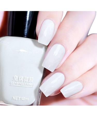 TBeautfave Milky White Nail Polish White Nail Polish Quick Dry Long Lasting White Nail Varnish - Water Based No Need Cure Nail Gel Polish Non-Toxic Breathable Nail Polish Home Nail Art 06
