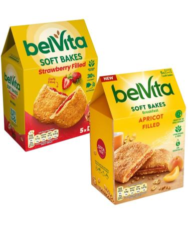 Breakfast Biscuits Bundle With Belvita Soft Bakes Strawberry Filled 250g and Soft Bakes Apricot Filled 250g (2 Pack)