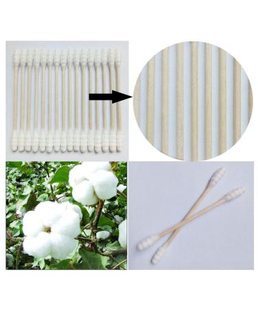 Wooden Stick Cotton Swabs 800 Count - Double Spiral Tipped - Sturdy Handle - Multipurpose - Buy Online on SooperMarket.com