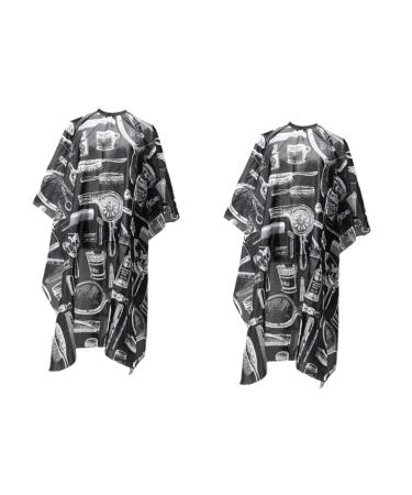EXCEART 2pcs Professional Shampoo Barber Styling Cape Hairdressing Cloth Cape Apron Metal Button Major
