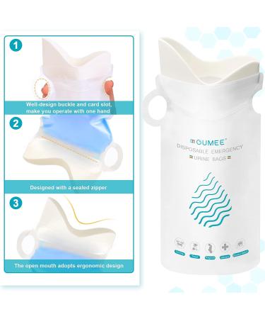OUMEE 700ML Emergency Disposable Urinal Bags - 20 Pack | Camping, Travel, Traffic Jam Portable Toilet Bags - Unisex Urine & Vomit Bag for Men, Women, Kids - White - Buy Online on SooperMarket.com
