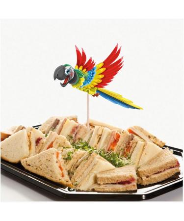 Colorful Parrot Birthday Party Cupcake Picks - 14 Pack Decorations for Tropical Parties - Buy Online on SooperMarket.com