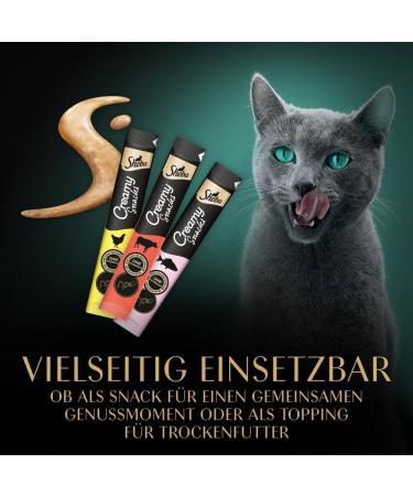 Sheba Cat Snacks Creamy Sticks - 18x12g Chicken Salmon & Beef | MSC Certified Lickable Treats for Cats - Buy Online on SooperMarket.com