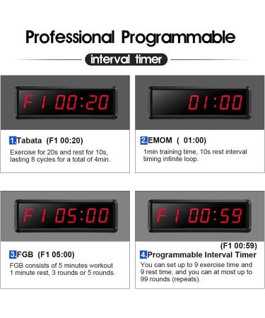 Seesii LED Gym Timer | Ultra-Clear Interval Timer with Remote | Countdown/Up Wall Clock with Buzzer | Connectable Power Fitness Timer for Gym, Home, Garage | 1.5 Inch Bright Red - Buy Online on SooperMarket.com