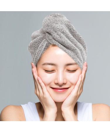 Super Absorbent Coral Fleece Hair Towel & Shower Cap Set | 2pcs Dry Hair Cap for Quick Hair Drying | Perfect Bath Accessory - Buy Online on SooperMarket.com