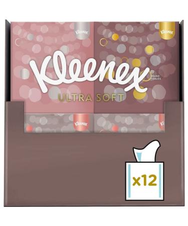 Kleenex Ultra Soft Facial Tissue Boxes For Daily Use 3-ply 12 Cubes x 48 Tissues 1 piece (Pack of 12)