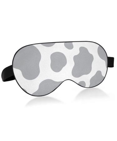 Haskirky Light Blocking Eye Mask Breathable and Adjustable Adult Men and Women Travel on Business Trips Yoga Meditation Light Smooth Comfortable Eye Mask Office Deep Sleep Goodies Grey Cow Print