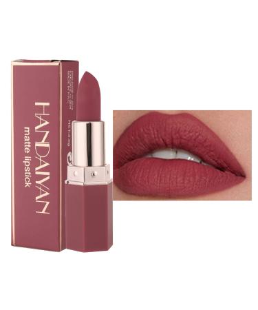 Matte Lipstick Long Lasting Non Stick Cup Velvet Lipstick Lip Gloss Waterproof Lipstick Professional Lipstick Cosmetics Make Up Gifts Full-Coverage Lip Color Lipsticks for Women (Umber)