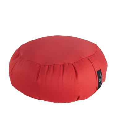 Hugger Mugger Zafu Meditation Cushion - Support in Cross-Legged Sitting, Buckwheat Filled, Durable Fabric, Convenient Handle, Handmade in USA Poppy