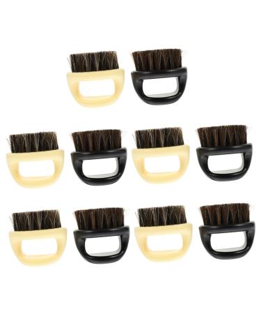 Beavorty 10 pieces men's beard ridge hair-styling cleaning brush men-beard bush razor brush for men pocket hair brush cleaning scrubbing brush for 6x5x5cmx5pcs black beigex5stk