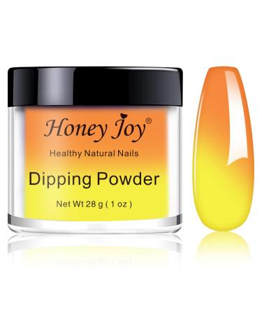 28g/Box Orange and Yellow Temperature Color Change Dip Powder Nails Dipping Nails Long-lasting Nails No UV Light Needed (No.6) Dip - W-No.6 - UKA