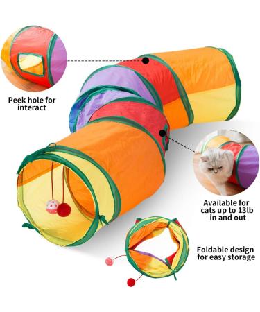Blnboimrun Cat Tunnel with Play Ball Interactive Peek-a-Boo Chute & Tube Toy for Indoor Cats | Camouflage S-Style Design - Buy Online on SooperMarket.com