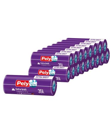 Pely drawstring garbage bag anti odor 35 liters extra wide - climate neutralized through compensation value pack 19 x 14 pieces