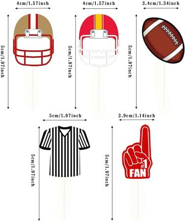 20Pcs American Football Cupcake Topper Rugby Ball Cupcake Topper Super Rugby Sports Theme Cake Decorations For Baby Shower Birthday Party Supplies - Buy Online on SooperMarket.com