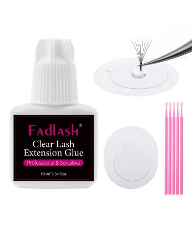 Eyelash Extension Glue 10ml Clear Lash Extension Glue 2-3s Extra Strong Lash Glue Retention up to 8 Weeks Waterproof Lash Glue for Eyelash Extensions Lash Adhesive for Professional Use Only
