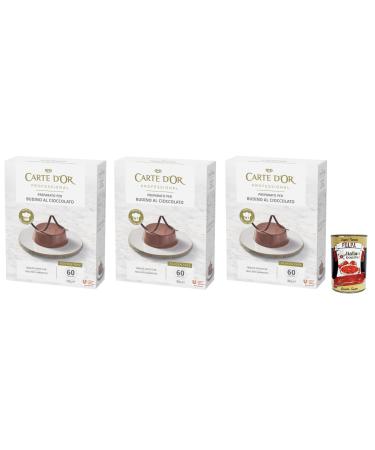 3 x Carte d'Or Professional Preparato per Budino al Cioccolato Powder Mix for Chocolate Pudding Gluten Free 1 kg + Italian Gourmet Polpa di Pomodoro 400 g Tin