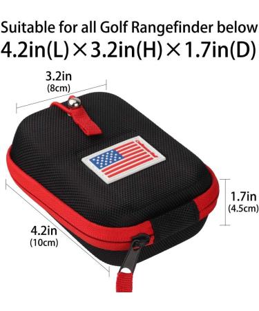 USA Flag Hard Shell Rangefinder Case for Tectectec, Callaway - Customizable with Your Name - Black with Red Edge | Craftsmangolf.com - Buy Online on SooperMarket.com