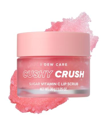 I DEW CARE Lip Scrub - Cushy Crush | Sugar Vitamin C Lip Care Lip Scrubber Exfoliator Lip Exfoliator Scrub Lip Care Products for Dark Dry and Chapped Lips Vegan 1.05 oz