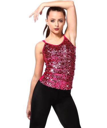 Sequin Tank Top Camisole | Pink, Adjustable Straps, Women's Small - Buy Online on SooperMarket.com