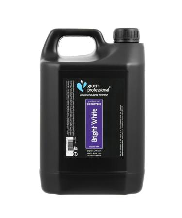 GROOM PROFESSIONAL Bright White Dog Shampoo - Deep Cleansing Shampoo for Dogs - Brightens White Coats - Enhanced White Tones - Whitening Shampoo - Removes Stains on Coat 4 Litre 4 Litre Single