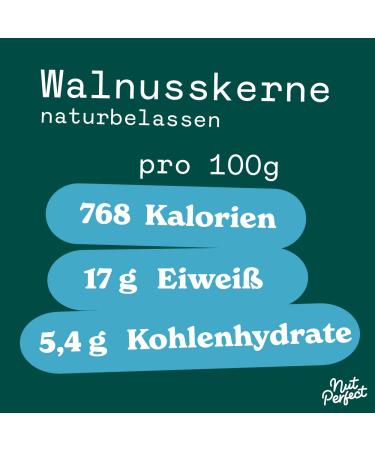 Nut Perfect Walnut Kernels 100g - Natural Crispy Halves for Vegan Nutrition | Fresh Traceable Direct Trade - Buy Online on SooperMarket.com
