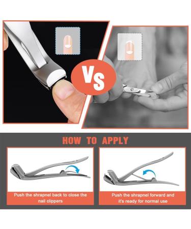 INGJIA Ergonomic Nail Clippers for Seniors - Ergonomic Nail Clippers for Thick Nails Premium Steel Nail Scissors with Collection Container for Men and Women - Buy Online on SooperMarket.com
