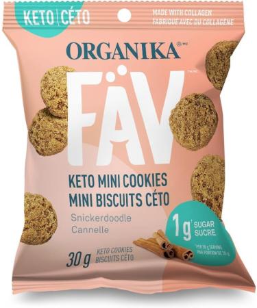 Organika Fav Keto Mini Cookies - Snickerdoodle 30 G X 12 Sachets Snickerdoodle 30 g (Pack of 12) - Buy Online on SooperMarket.com