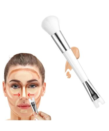 Contour Brush U-Shaped Makeup Nose Contour Brush 2-In-1 Makeup Nose Contour Nose Contour Sculpting Stick Perfect for Contouring The Nose Viral Soft Innovative Dual-End White Brush