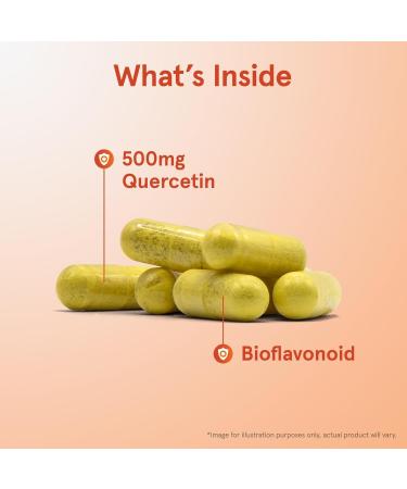 Quercetin 500 mg - Bioflavonoid - Quercetin Dietary Supplement - 100 Servings (Veggie Caps) - Supports Cellular Function Cardiovascular Health Immune Health & Response - Buy Online on SooperMarket.com