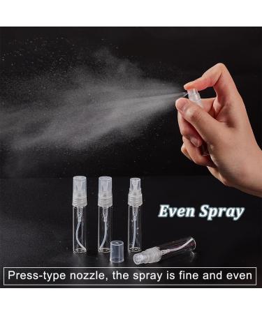 Benecreat 30-Pack 5ml Mini Fine Fog Spray Bottles - Transparent Glass Atomizer for Perfume Body Care & Cosmetics - Travel-Friendly Empty Bottles with Plastic Lids - Buy Online on SooperMarket.com