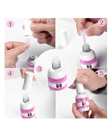 Wakaniya 15ml No Wipe Base and Top Coat Set - Glossy Shine Finish - DIY Nail Gel Design Kit - 0.5 Fl Oz (Pack of 2) - Soak Off LED Gel with Base Activator - Buy Online on SooperMarket.com