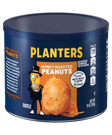 Planters Honey Roasted Peanuts (6 ct Pack, 10 oz Canisters) Honey Roasted Peanuts 10 Ounce (Pack of 6)