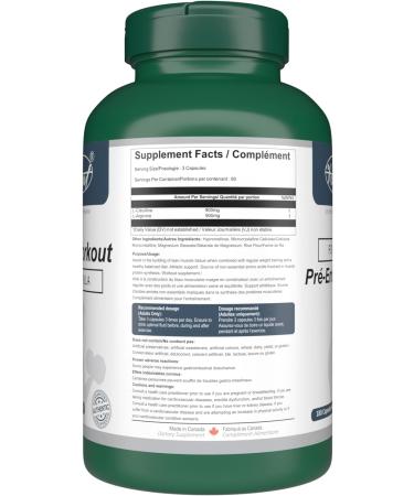 VORST Pre Workout Formula | Nitric Oxide Supplement | Powder Pills |180 Vegan Capsules 180 count (Pack of 1) - Buy Online on SooperMarket.com