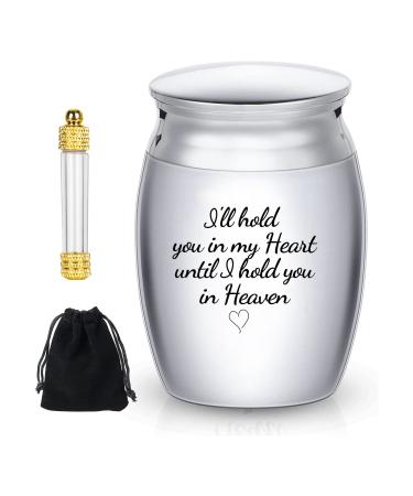 2PCS Small Urns for Ashes CTDMJ Ashes Urn Ashes Keepsake Atainless Steel Metal Funeral Urn Mini Cremation Urn for Pet or Human Ash No Longer By My Side But Forever In My Ashes