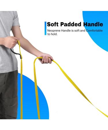 Loutep Reflecting Training Lines for Dogs - Extra Long Leash in 3m 5m 10m 15m 20m 25m 30m - Strong Nylon Rope with Padded Handle for All Sizes - 20m Yellow Reflecting Dog Leash - Buy Online on SooperMarket.com