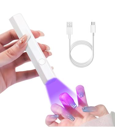 ANRUI UV Light for Nails Handheld Flash Cure Nail Lamp Cordless Mini Nail Lamp for Fast Curing Gel Polish Portable Lightweight Mini Uv Nail Lamp for DIY at Home Travel White