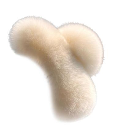 Fluffy Hair Clips 5.1 Inch Large Strong Hold Fuzzy Claw Clip for Thick Hair Nonslip Winter Half Bun Hairpins Hair Jaw Clips Gifts for Women Beige Fluffy Hair Clips