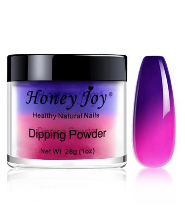 28g/Box Rose and Purple Temperature Color Change Dip Powder Nails Dipping Nails Long-lasting Nails No UV Light Needed (No.17) Dip-W-No.17