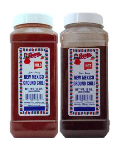 Bolner's Fiesta Hot New Mexico Chili and Mild New Mexico Chili 2 Flavor Bundle, 16 Oz. Ea.