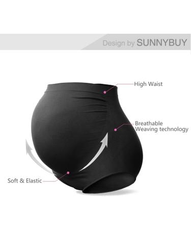 SUNNYBUY Women's Maternity High Waist Seamless Hipster Panties XL - 2 Pack (Black/Skin) - Buy Online on SooperMarket.com
