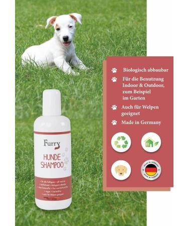 Furry Sensitive Dog Shampoo Perfume-Free Vegan All Fur Types Puppies & Dogs Made in Germany 250ml - Buy Online on SooperMarket.com