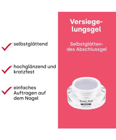 Emmi Nail Studioline Sealing Gel 15ml - High Gloss Top Coat Gel UV Self-Smoothing & Scratch-Resistant Vegan | Perfect for Geln gel - Buy Online on SooperMarket.com