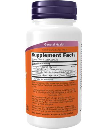 Now Foods Pycnogenol 60 mg - 50 Veg Capsules | Antioxidant Support & Immune Boost - Buy Online on SooperMarket.com