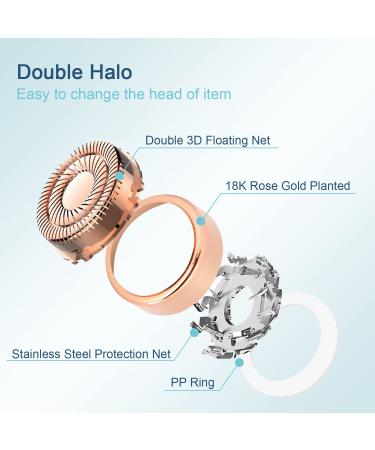Facial Hair Remover Replacement Heads Gen 2 for Flawless Finishing Touch - 6 Pack, 18K Gold-Plated - Double Haolo - As Seen On TV - Buy Online on SooperMarket.com