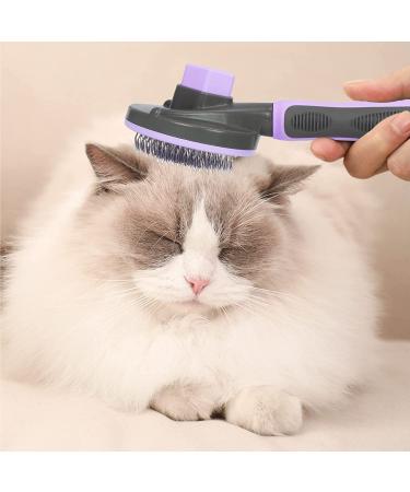 FYY Self Cleaning Dog and Cat Brush for Shedding - Pet Slicker Brush for Long or Short Haired Dogs and Cats - Grooming Supplies in Purple - Buy Online on SooperMarket.com