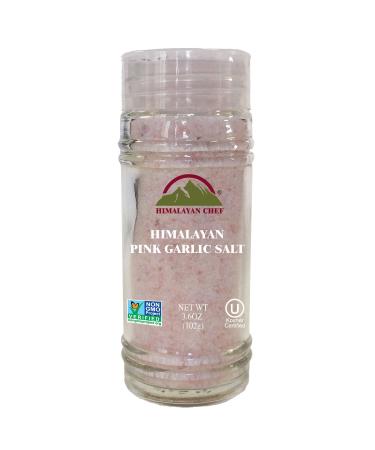 Himalayan Chef Himalayan Pink Garlic Salt - 3.6 Oz, Small Grinder of Garlic Salt Seasoning, Natural & Certified 3.6 Oz (Pack of 1)