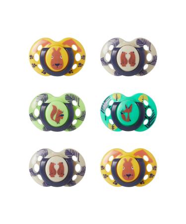 Tommy Tipee Fun Style Seautifier symmetrical jaw-friendly shape BPA-free silicone 18-36m 6-Set 18-36 months (6-pack) Design 2022 yellow