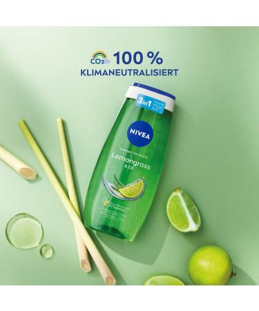 Nivea Lemongrass & Oil Shower Gel 250ml - pH-Skin-Neutral Nourishing Formula with Invigorating Lemon Fragrance - Pampering Shower Experience - Buy Online on SooperMarket.com