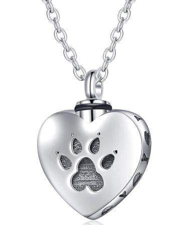 cluis Urn Necklace for Ashes Cremation Necklace Paw Print Pet Urn Heart Necklace Animal Cremation Jewelry for Ashes Memorial Keepsake Jewelry for Women Dog's Cat's Pet Ashes - Buy Online on SooperMarket.com